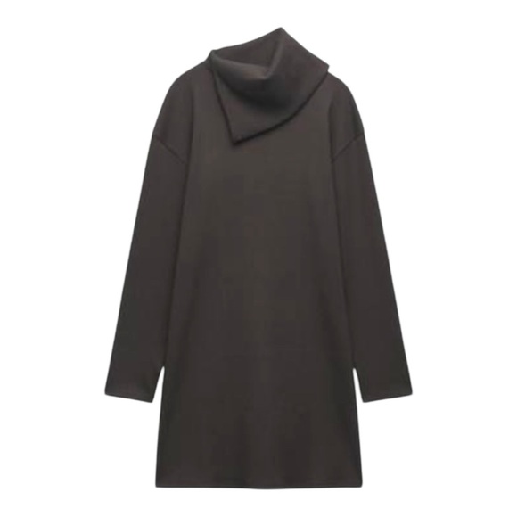 Zara Dresses & Skirts - 🤎 ZARA Brown Asymmetric Funnel Neck Tunic Dress – Size L | Made in Morocco